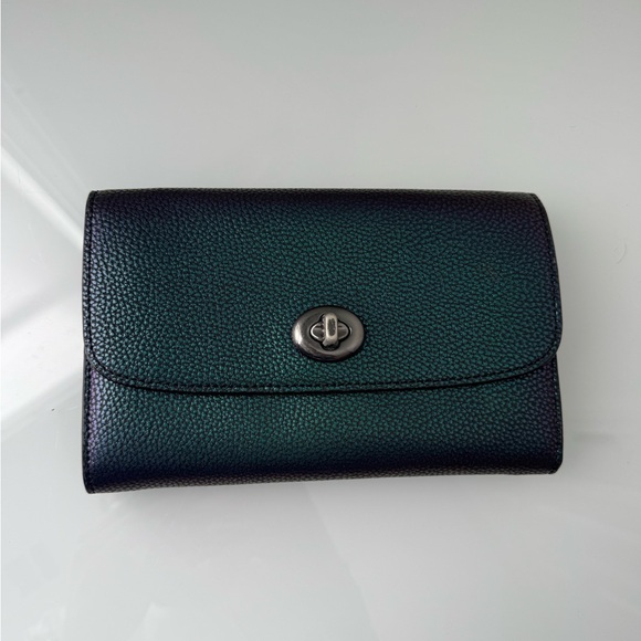 Coach Handbags - Coach Iridescent Multicolor Genuine Leather Clutch / Large Wallet